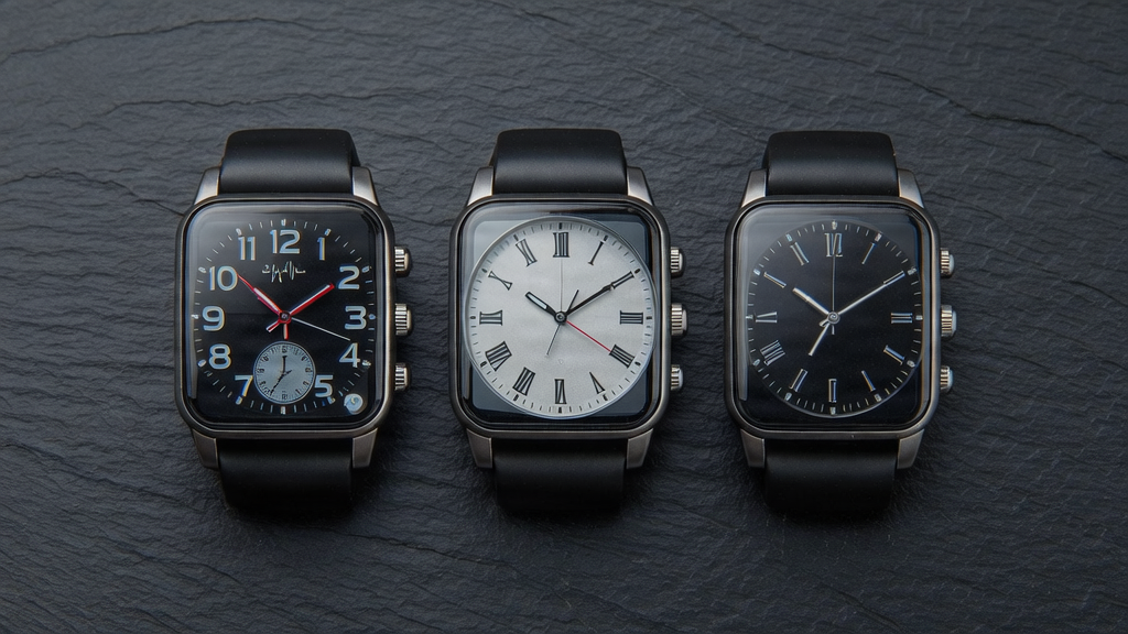 Three modular watch faces